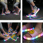Kids LED Light-Up Smiley Slippers – Soft & Comfortable Glow Slides